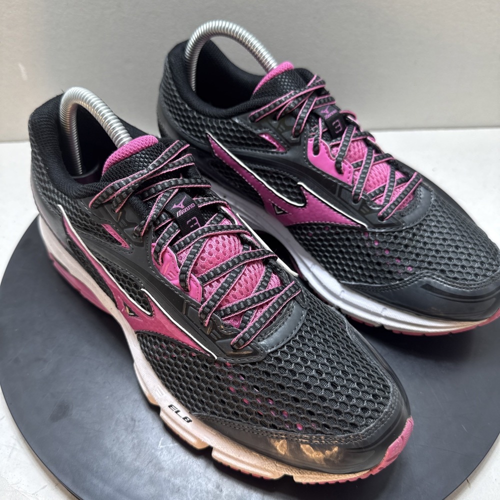 Mizuno Wave Legend 3 Womens 8.5 W Running Shoes Black Pink Sneaker Athletic EL8